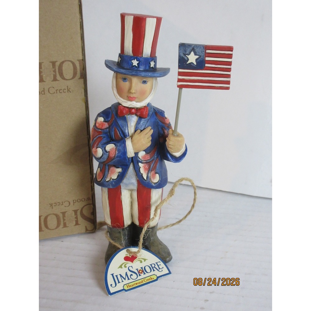 Jim Shore Heartwood Creek Waves Of Patriotism Uncle Sam Figurine 4031203 Enesco